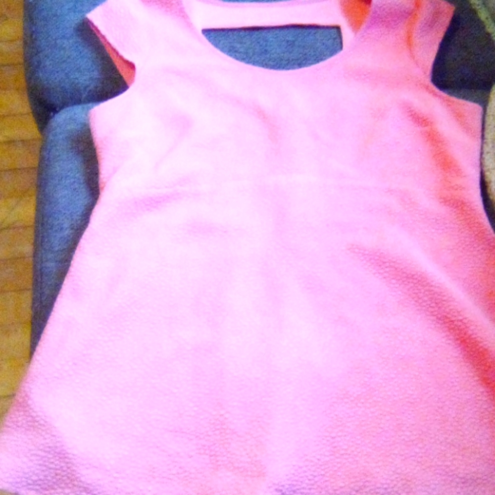 Motherhood Maternity Coral Open Back Zip Up Round Neck Flowy Blouse